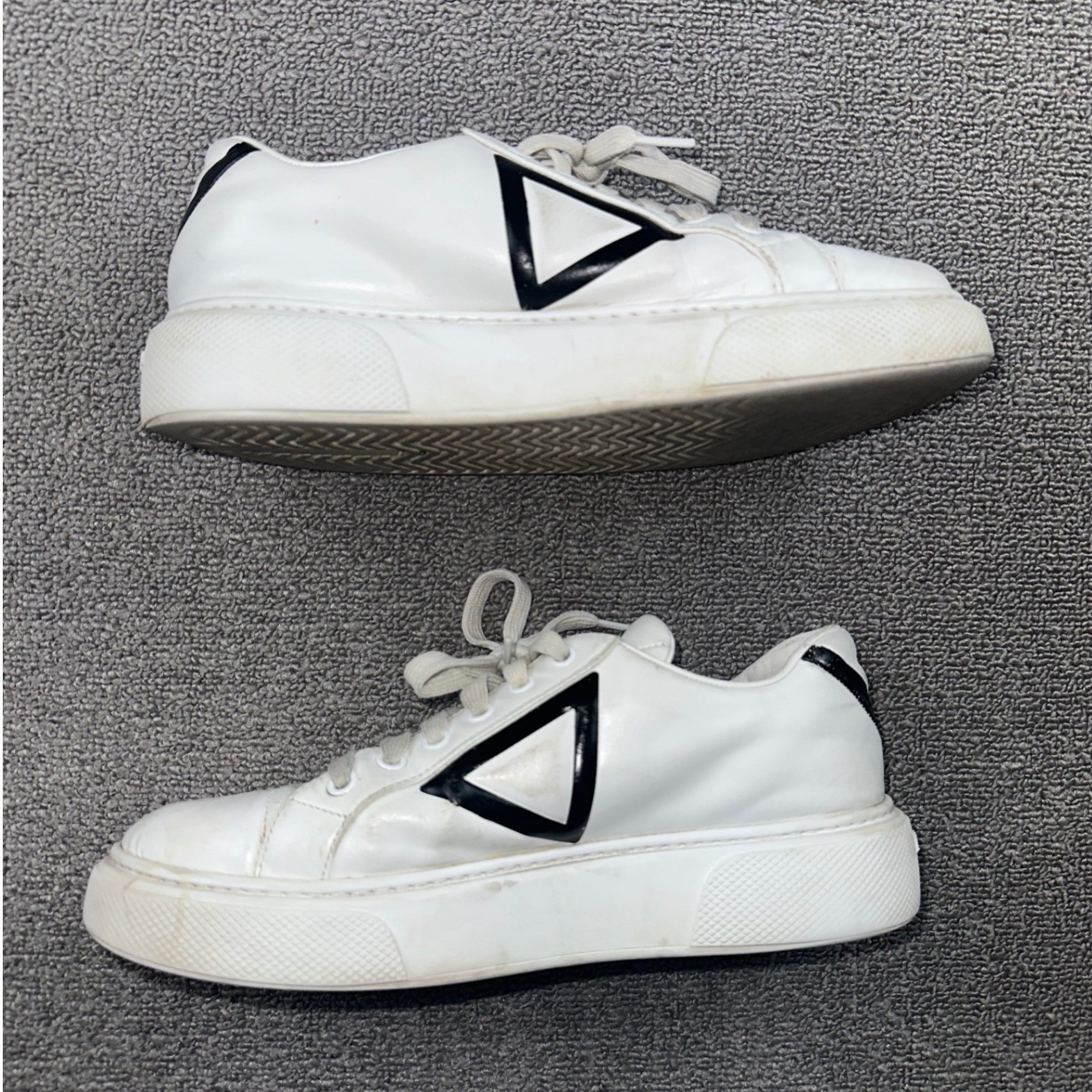 Prada Macro Sneakers Women 38 White Platform Italy Made Designer Streetwear